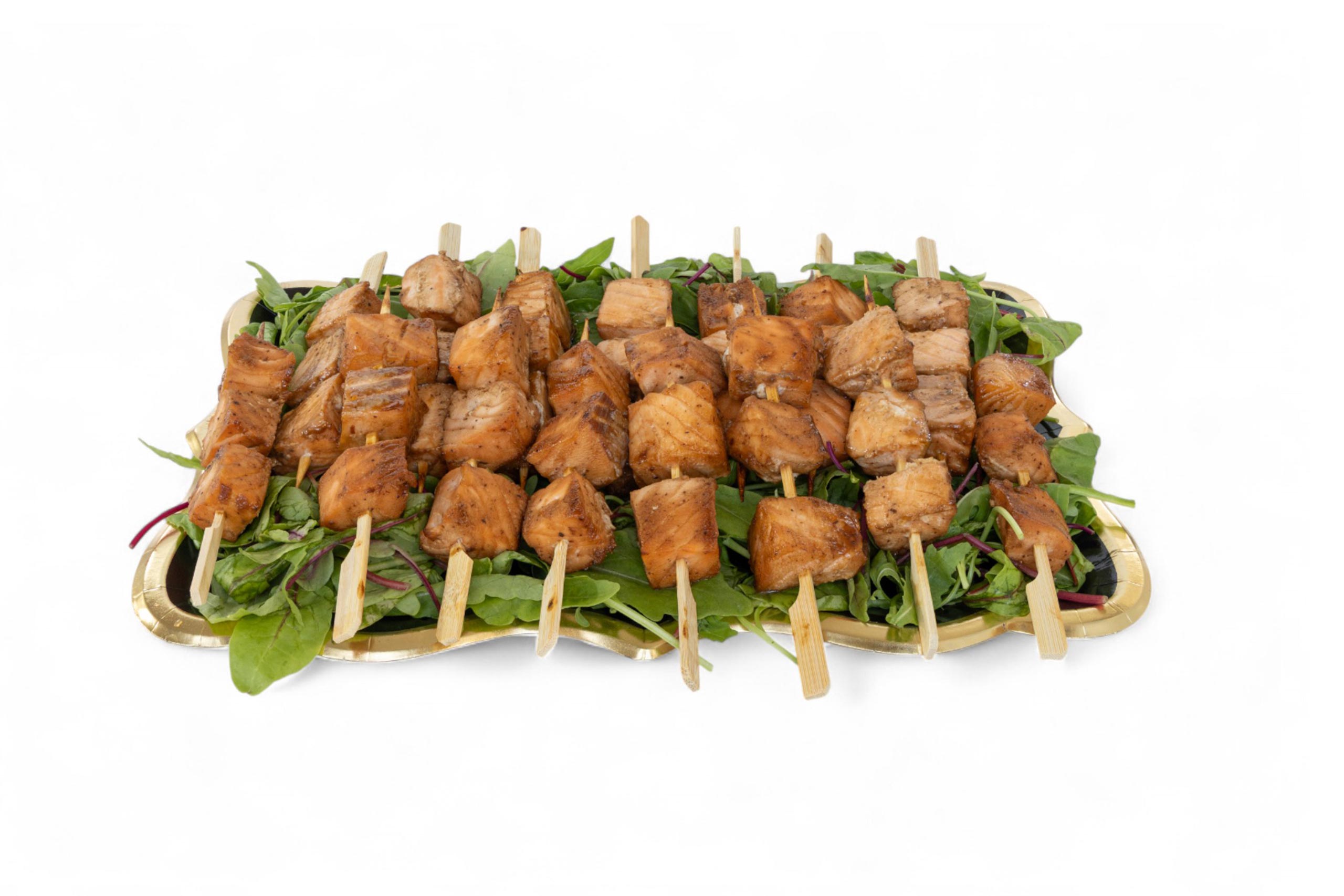Plateau de brochettes de saumon